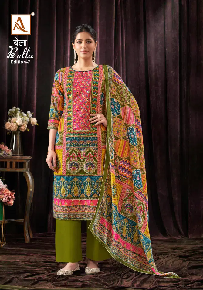 Bella 7 By Alok Suits Pure Muslin Printed Wholesale Dress Material In India
